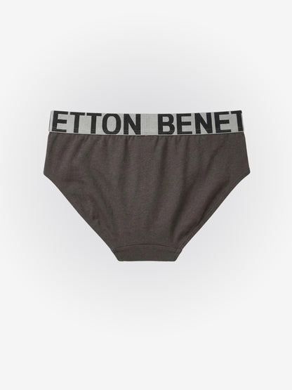Benetton Men’s Supima Cotton Brief 01C3096ula10i | Ultra Soft Premium Everyday Underwear Charcoal