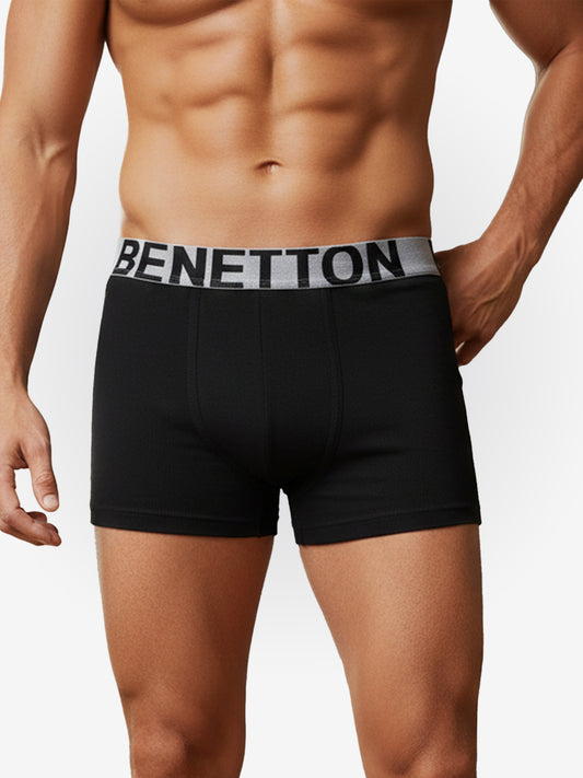 Benetton Men’s Supima Cotton Trunk 01C3096ula11i | Premium Soft Breathable Underwear Black