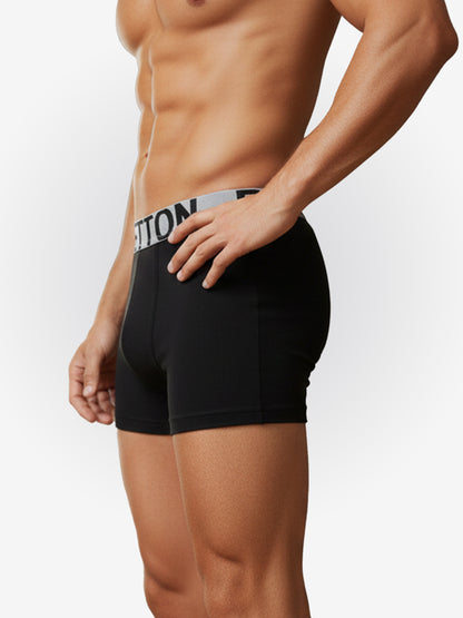Benetton Men’s Supima Cotton Trunk 01C3096ula11i | Premium Soft Breathable Underwear Black