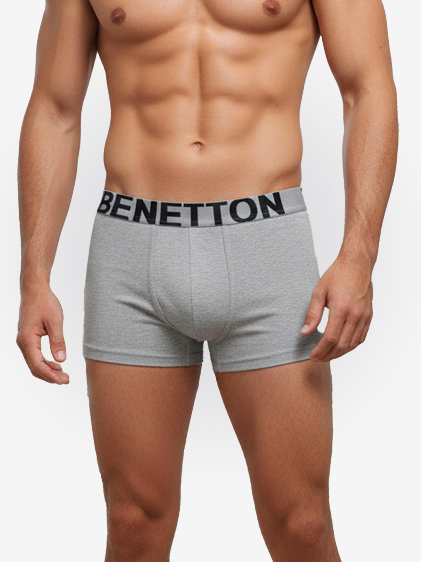 Benetton Men’s Supima Cotton Trunk 01C3096ula11i | Premium Soft Breathable Underwear Grey Melange