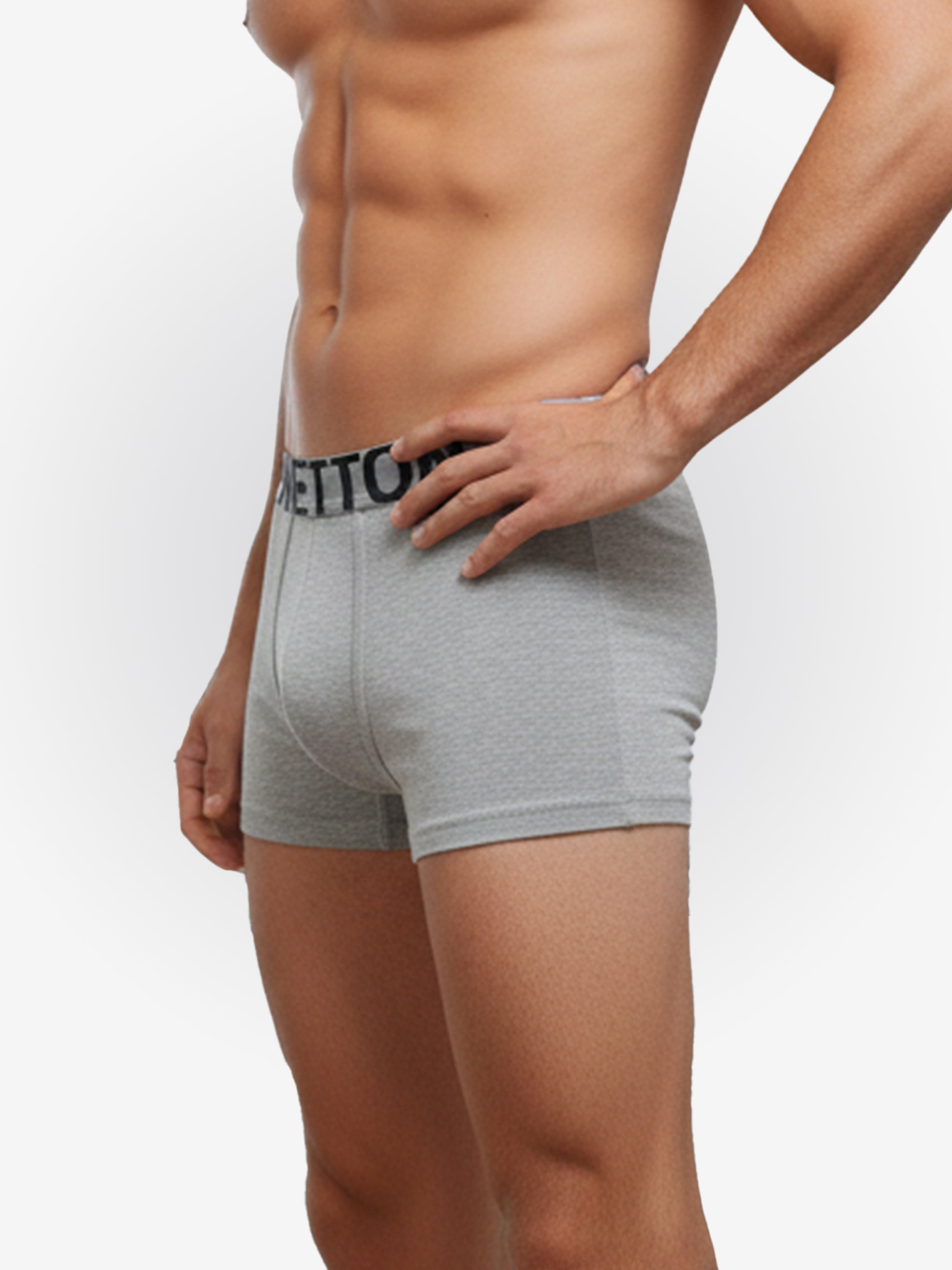 Benetton Men’s Supima Cotton Trunk 01C3096ula11i | Premium Soft Breathable Underwear Grey Melange