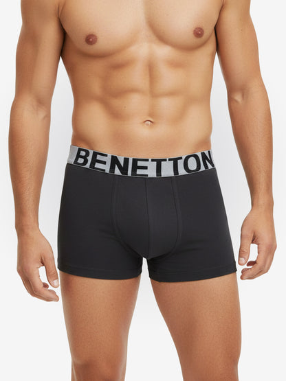 Benetton Men’s Supima Cotton Trunk 01C3096ula11i | Premium Soft Breathable Underwear Charcoal