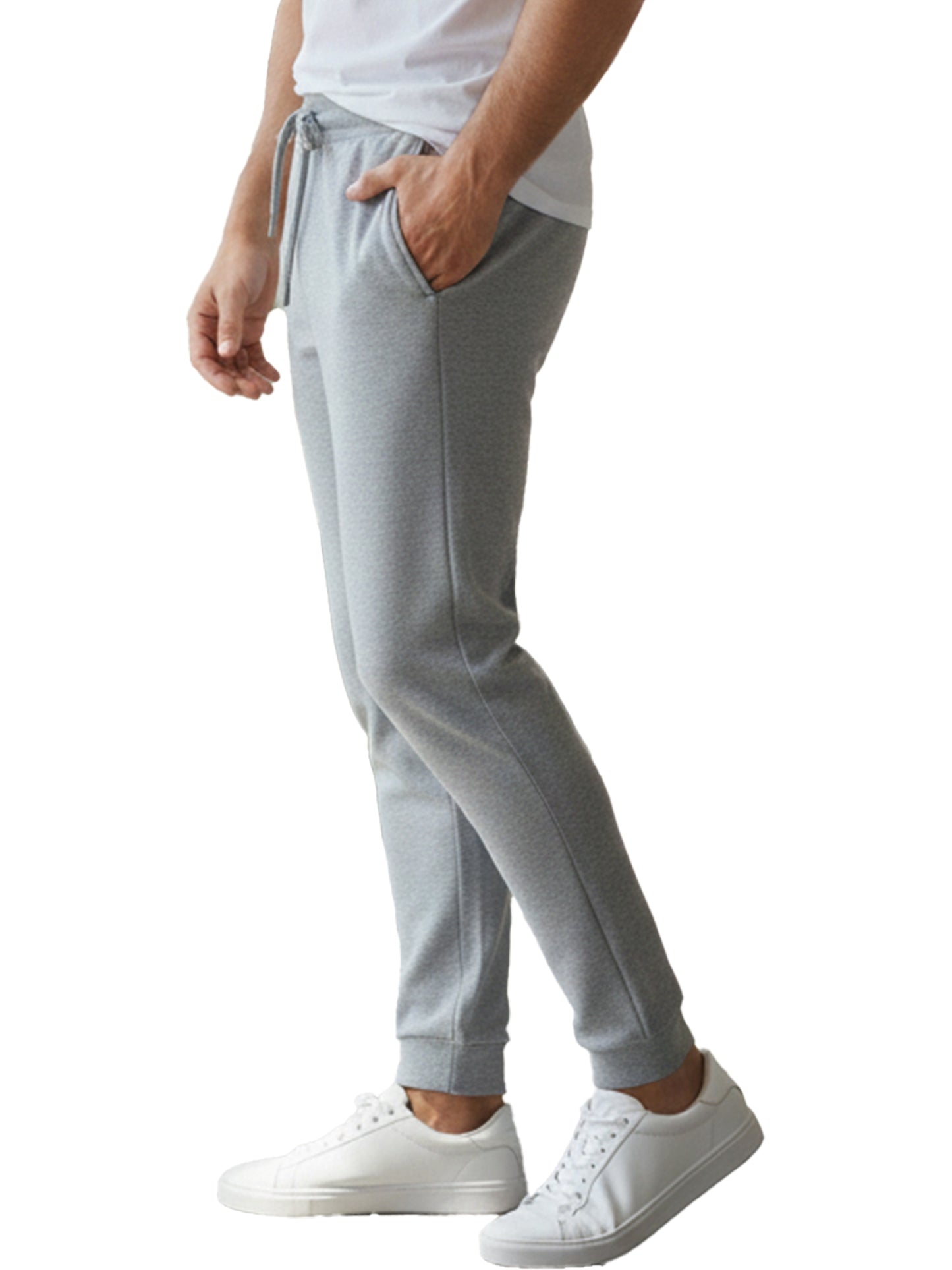 Benetton Men’s 100% Cotton Joggers 01C3096ula18i | Soft Breathable Athleisure Track Pants Grey Melange