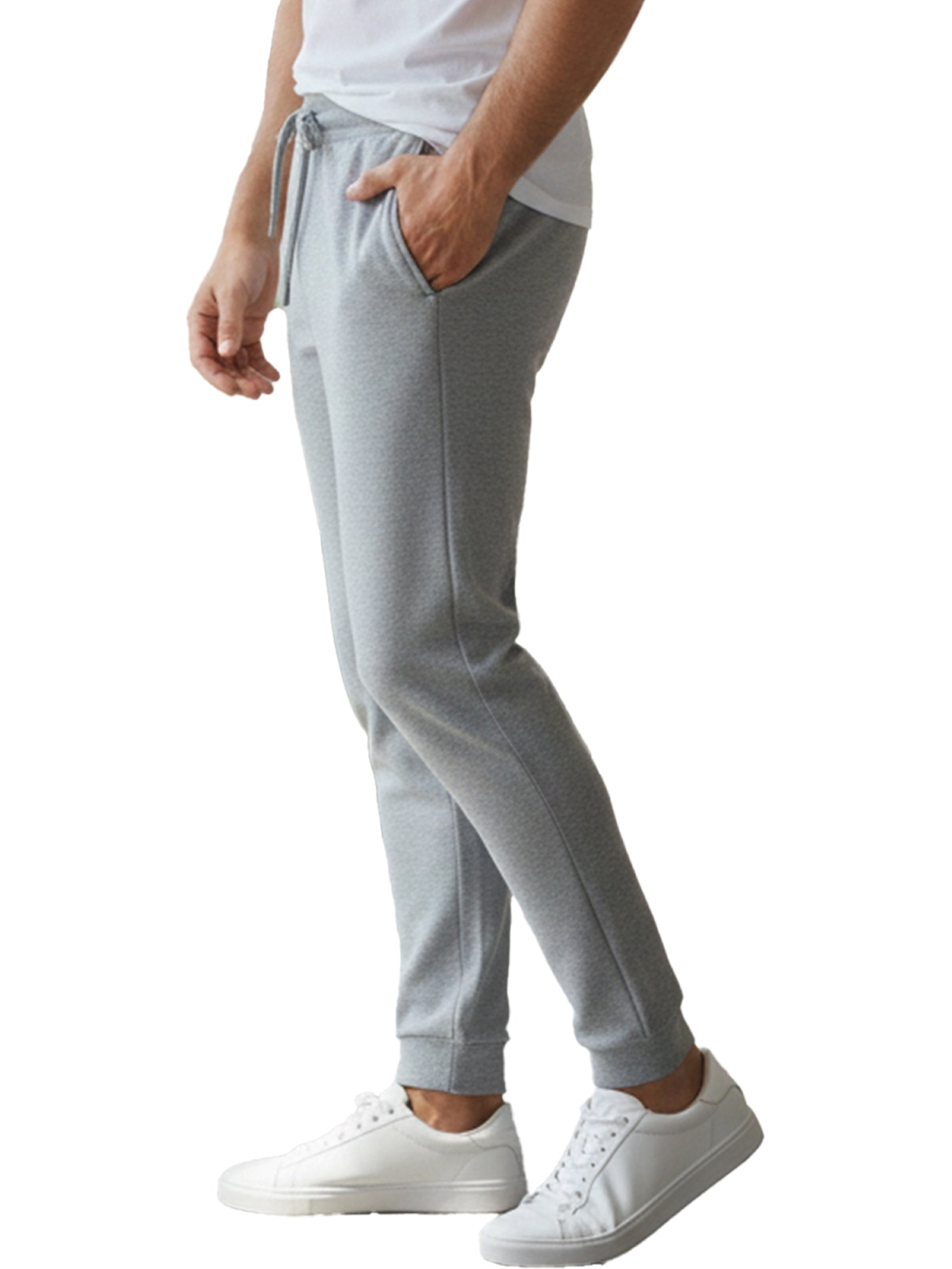 Benetton Men’s 100% Cotton Joggers 01C3096ula18i | Soft Breathable Athleisure Track Pants Grey Melange