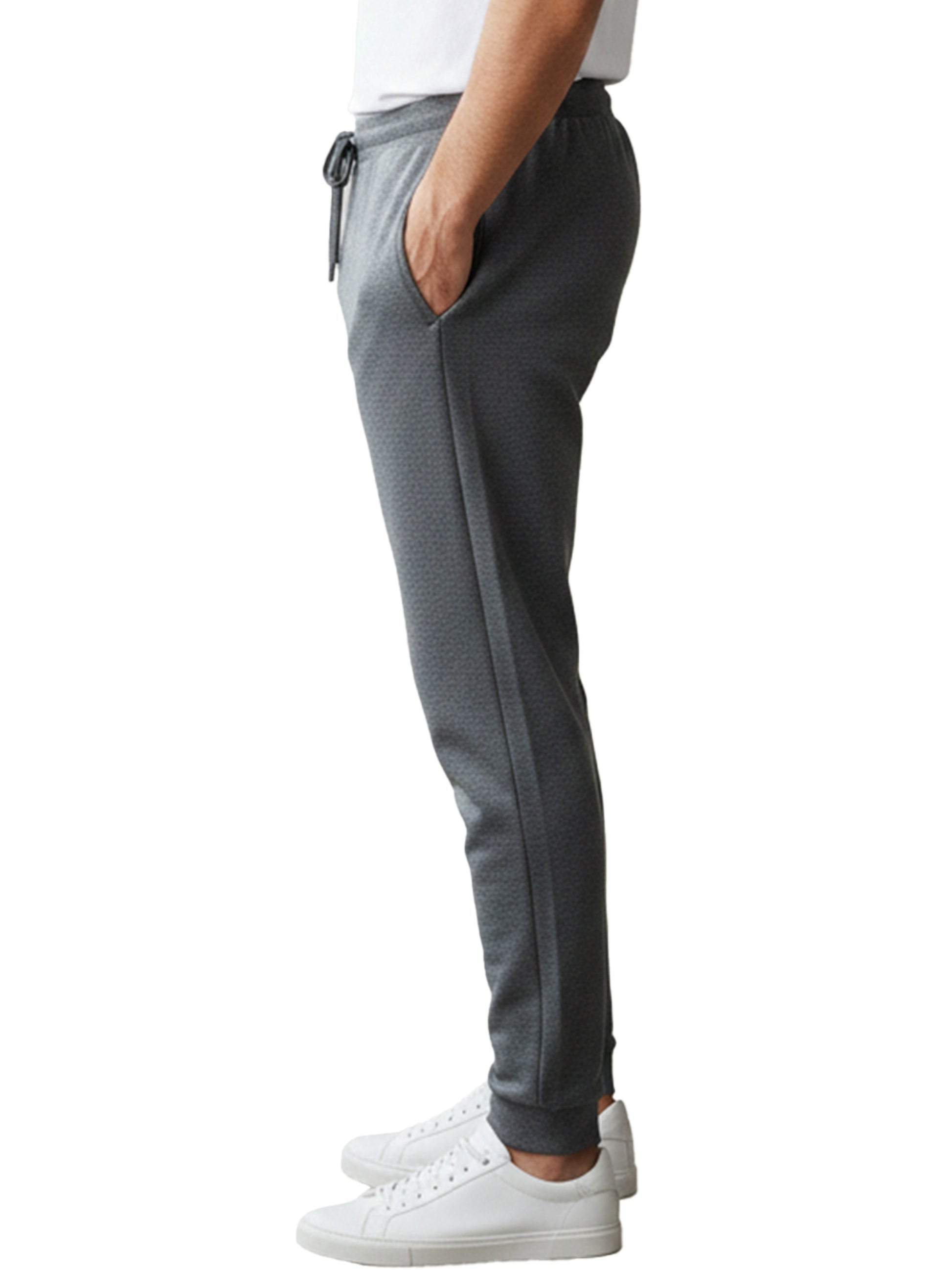 Benetton Men’s 100% Cotton Joggers 01C3096ula18i | Soft Breathable Athleisure Track Pants Drark Grey Melange