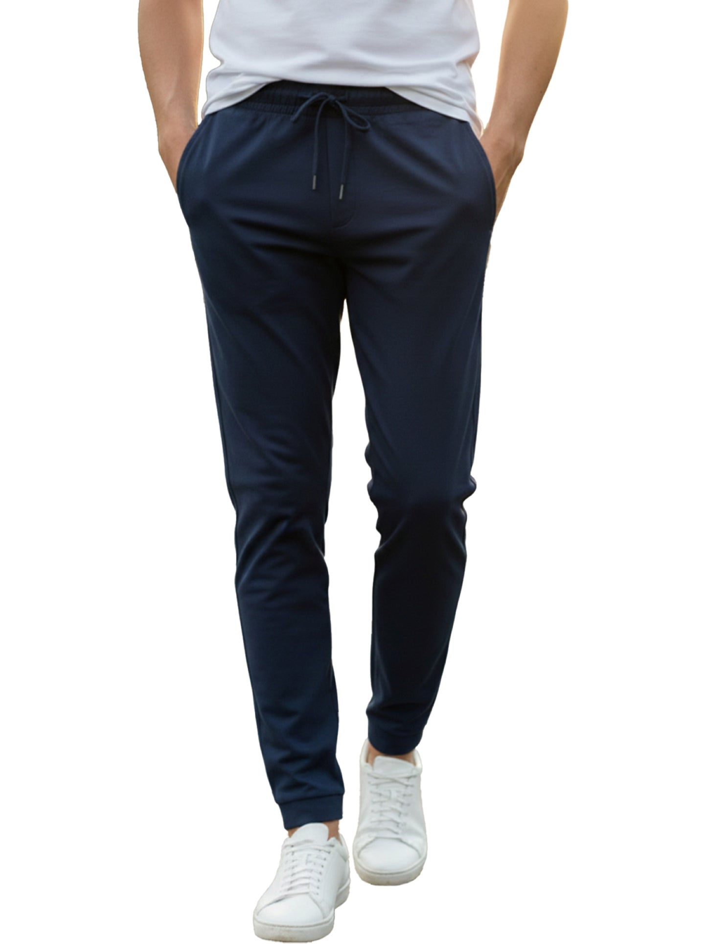Benetton Men’s 100% Cotton Joggers 01C3096ula18i | Soft Breathable Athleisure Track Pants Navy