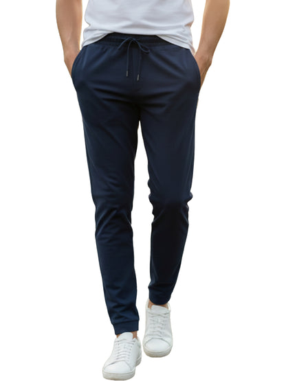 Benetton Men’s 100% Cotton Joggers 01C3096ula18i | Soft Breathable Athleisure Track Pants Navy