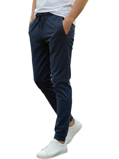 Benetton Men’s 100% Cotton Joggers 01C3096ula18i | Soft Breathable Athleisure Track Pants Navy