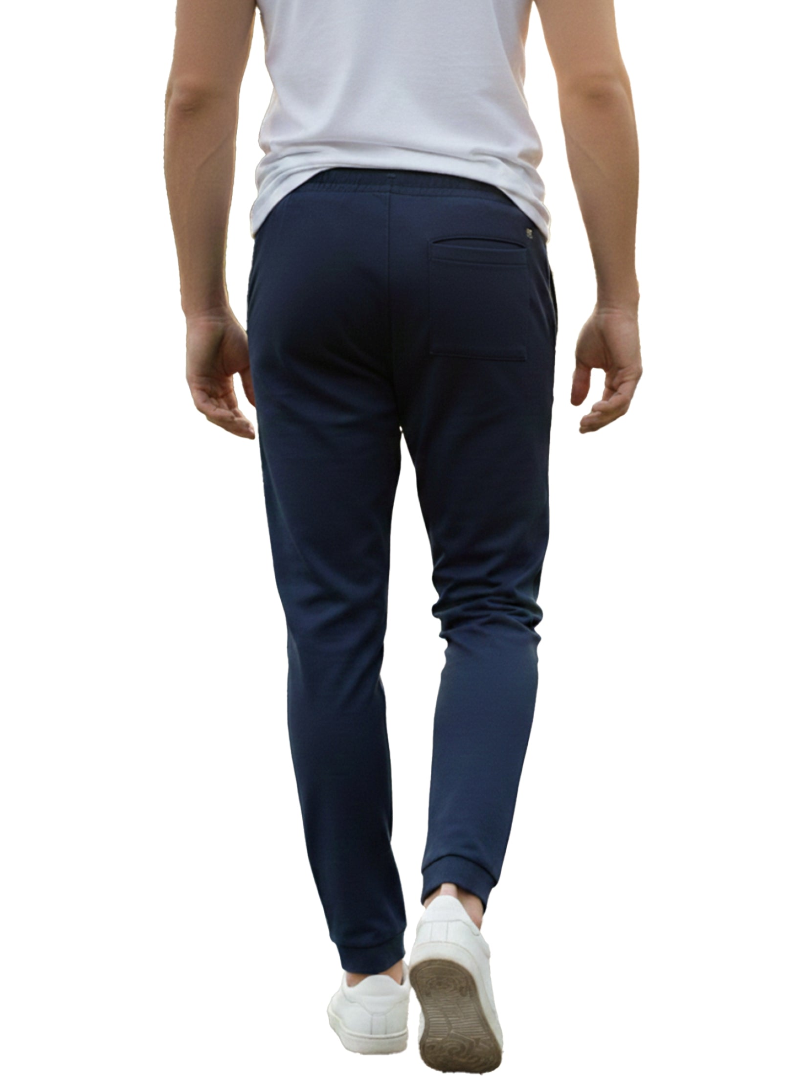 Benetton Men’s 100% Cotton Joggers 01C3096ula18i | Soft Breathable Athleisure Track Pants Navy