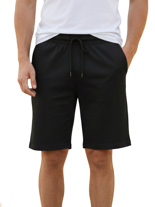 Benetton Men’s 100% Cotton Athleisure Shorts 01C3096ula20i | Soft Breathable Casual Gym Shorts Black