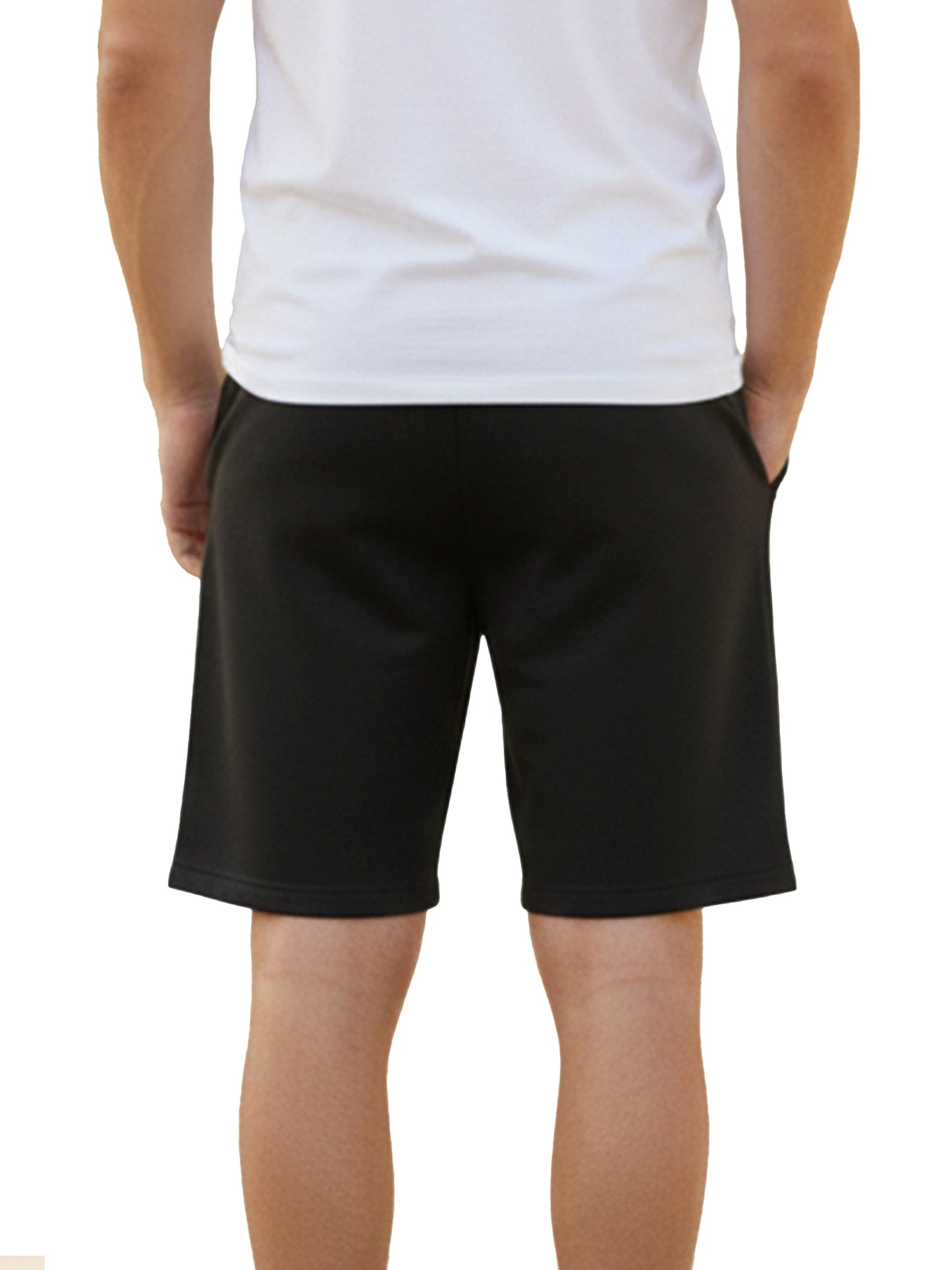 Benetton Men’s 100% Cotton Athleisure Shorts 01C3096ula20i | Soft Breathable Casual Gym Shorts Black