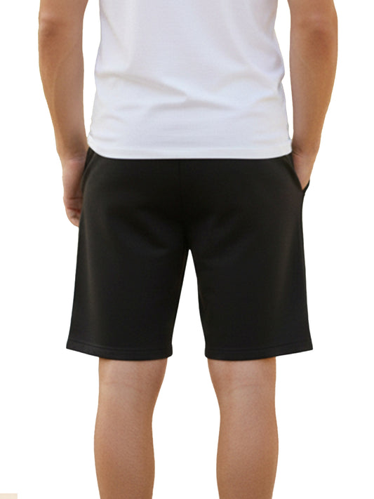 Benetton Men’s 100% Cotton Athleisure Shorts 01C3096ula20i | Soft Breathable Casual Gym Shorts Black