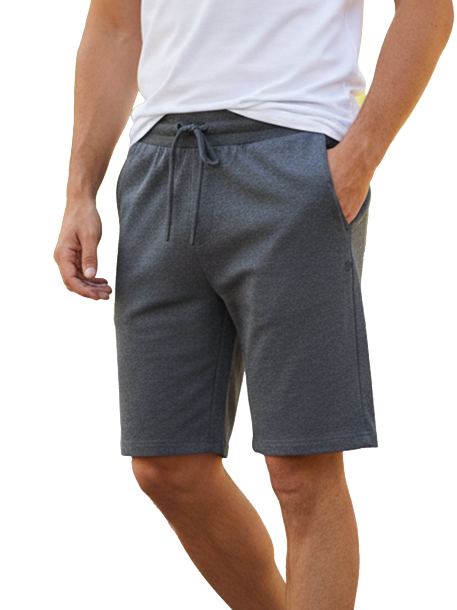 Benetton Men’s 100% Cotton Athleisure Shorts 01C3096ula20i | Soft Breathable Casual Gym Shorts Drark Grey Melange