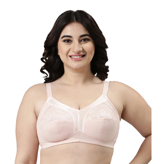 Enamor M-Frame Cotton Non Padded Non Wired Support Bra|A014