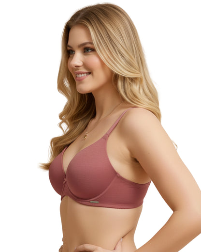 amante Breathe Bliss T-Shirt Bra | Padded Non-Wired Seamless Cotton Bra for Women | BRA04901
