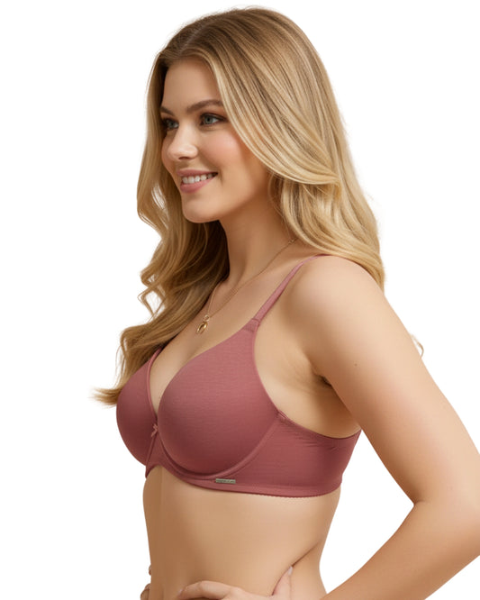 amante Breathe Bliss T-Shirt Bra | Padded Non-Wired Seamless Cotton Bra for Women | BRA04901