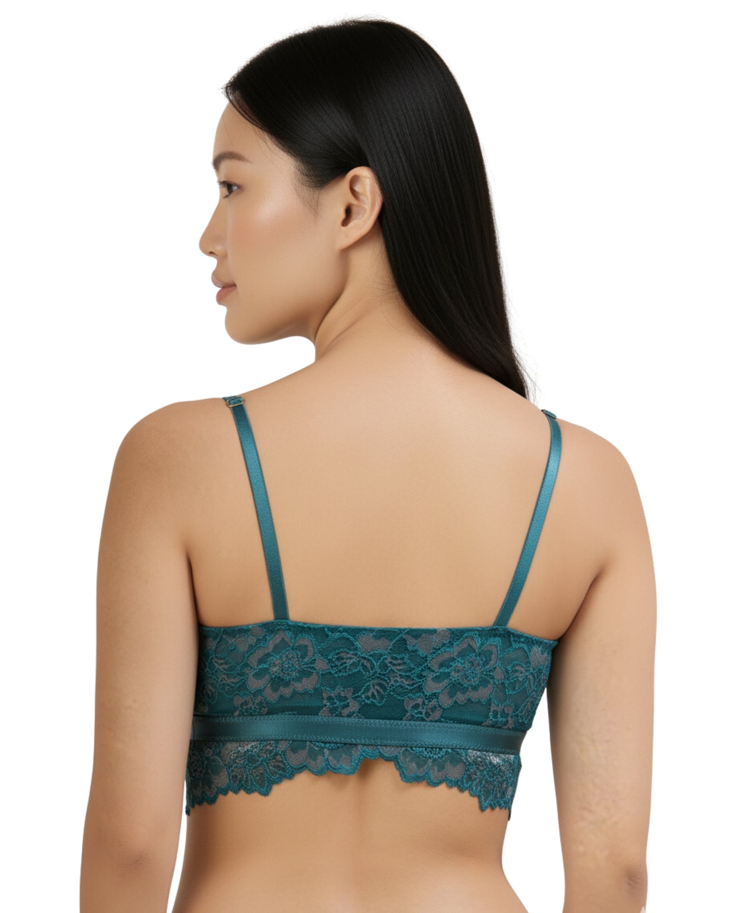 amante Femme Lace Bra | Lacy Padded Non-Wired Front Open Bralette for Women | BRA06001