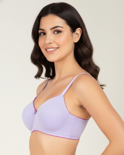amante Padded Non Wired Microfiber Bra | Full Coverage Seamless T-Shirt Bra for Women | BRA10901