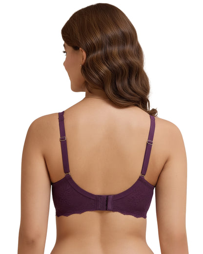 amante Lush Lace Lift Non-Padded Wired Bra | Full Coverage SoftFlex Lace Bra for Women | BRA112501