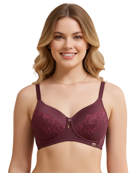 amante Radiant Lace Bra | Lacy Padded Non-Wired Full Coverage Bra for Women | BRA113001