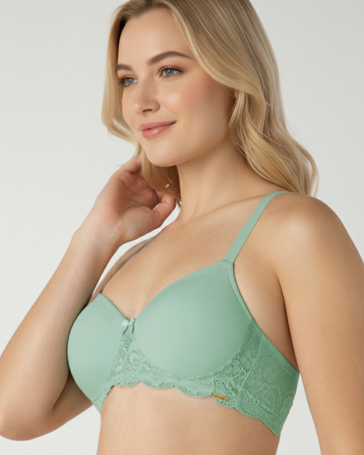 amante Lace Elegance Bra | Padded Non-Wired Lace & Microfiber Bra for Women | BRA87701