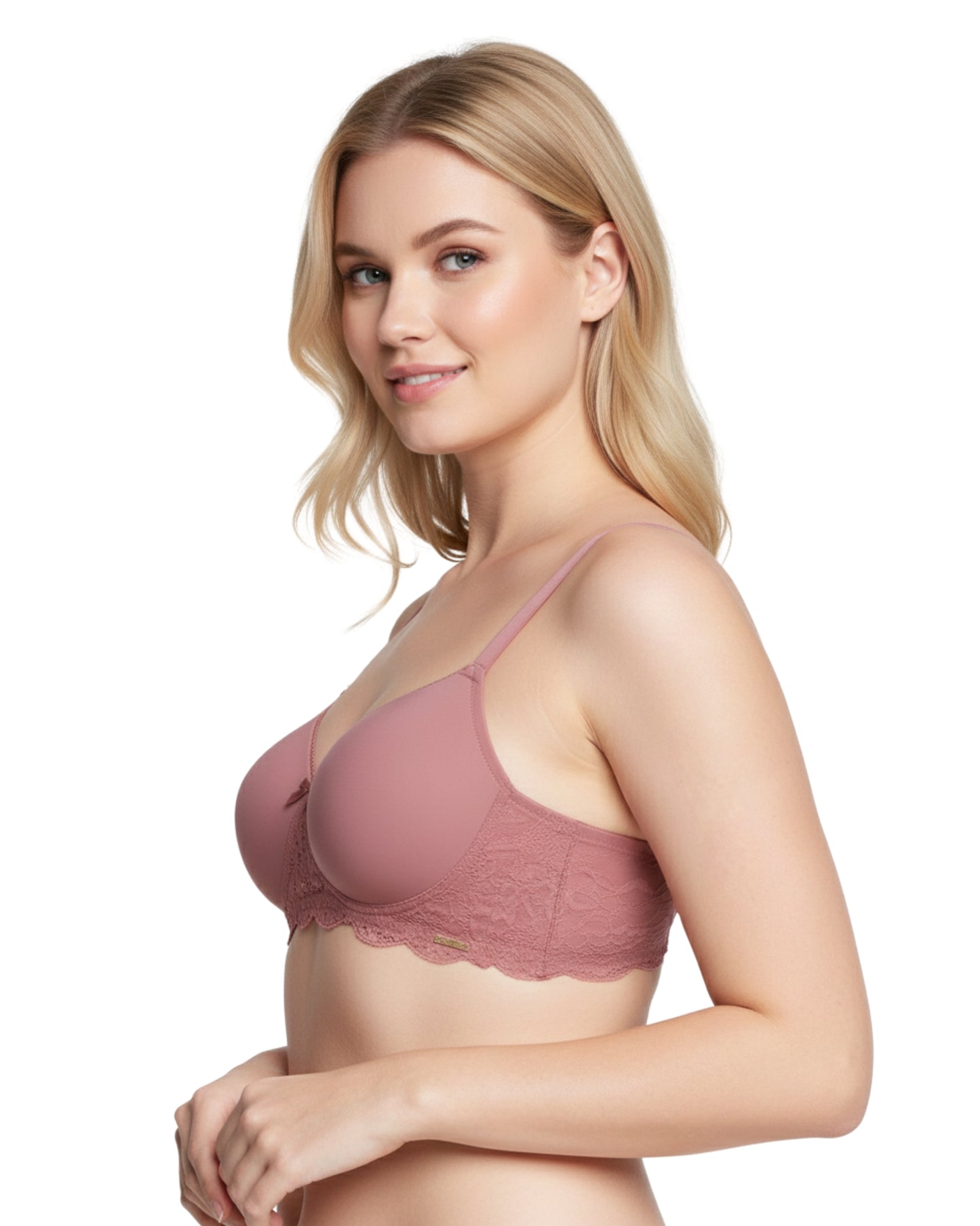 amante Lace Elegance Bra | Padded Non-Wired Lace & Microfiber Bra for Women | BRA87701