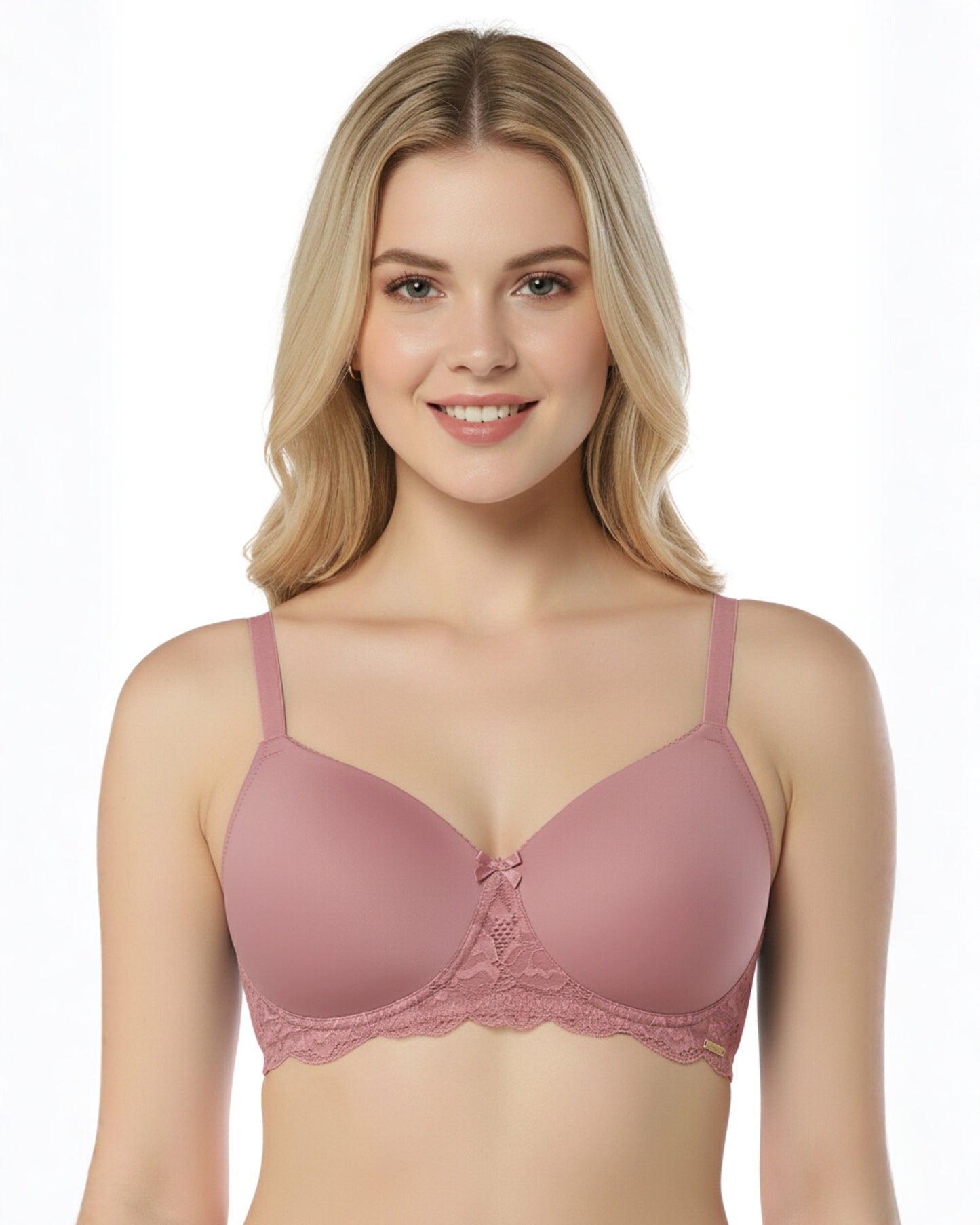amante Lace Elegance Bra | Padded Non-Wired Lace & Microfiber Bra for Women | BRA87701