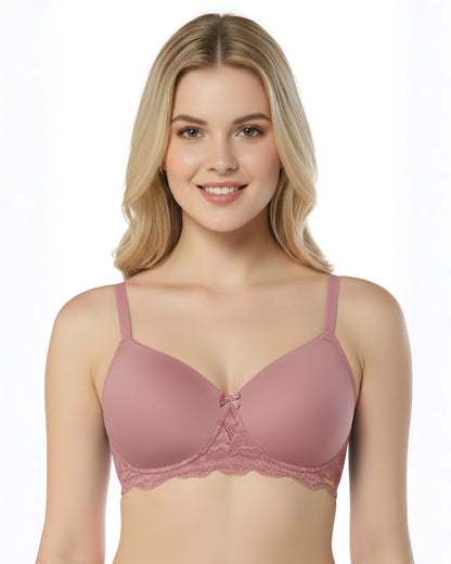 amante Lace Elegance Bra | Padded Non-Wired Lace & Microfiber Bra for Women | BRA87701