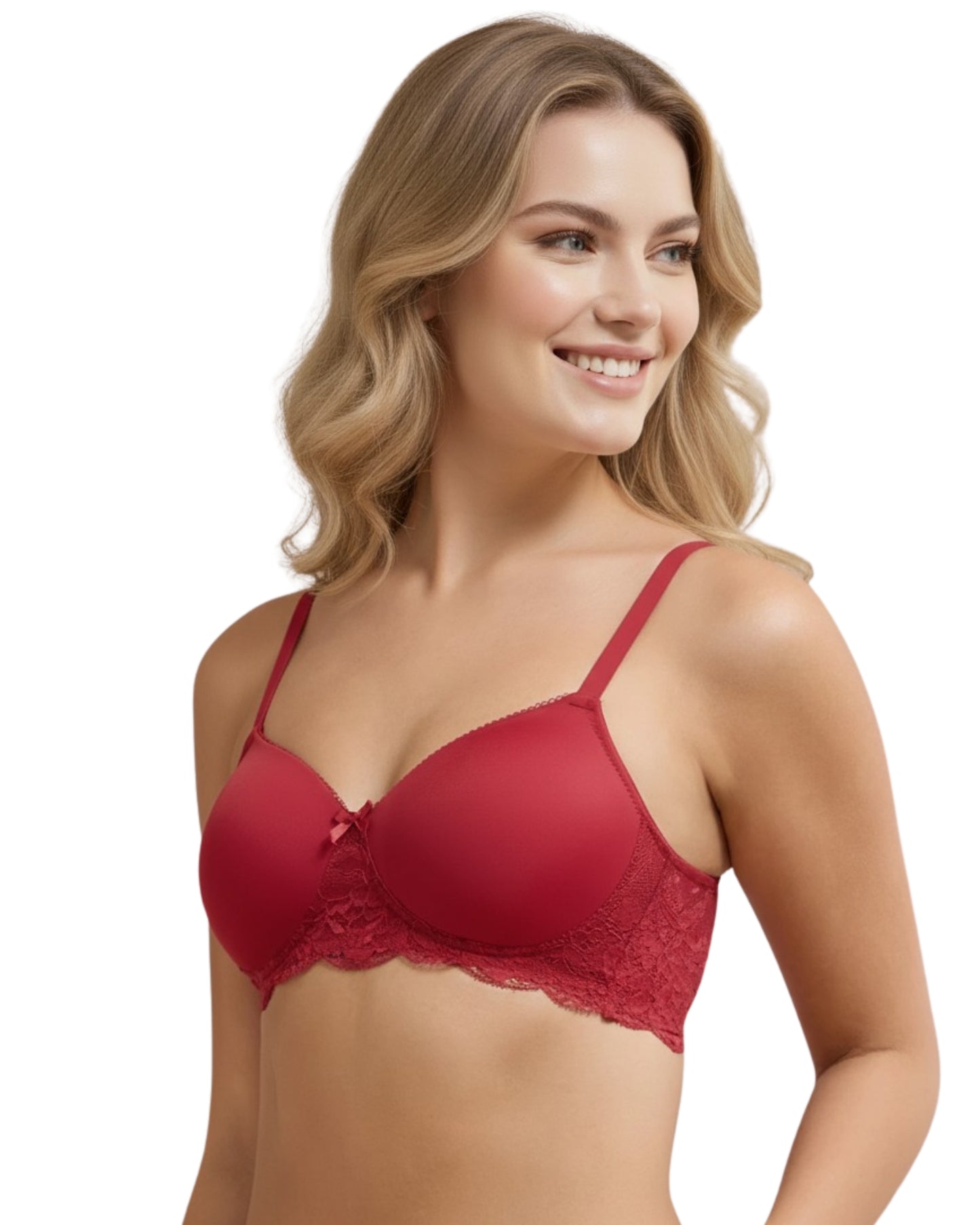 amante Lace Elegance Bra | Padded Non-Wired Lace & Microfiber Bra for Women | BRA87701