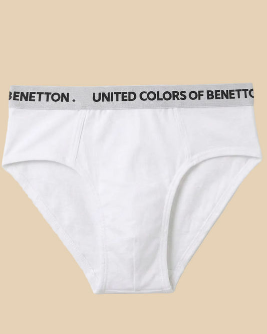 Benetton Boys Cotton Elastane Brief Pack of 3 23P3096ucb01i | 93% Cotton 7% Elastane Kids Underwear 901