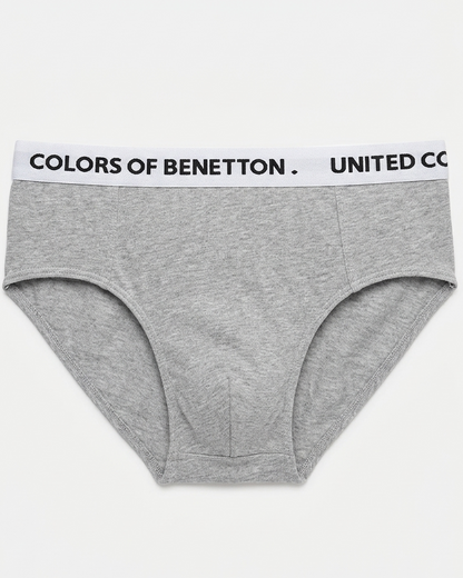 Benetton Boys Cotton Elastane Brief Pack of 3 23P3096ucb01i | 93% Cotton 7% Elastane Kids Underwear 901