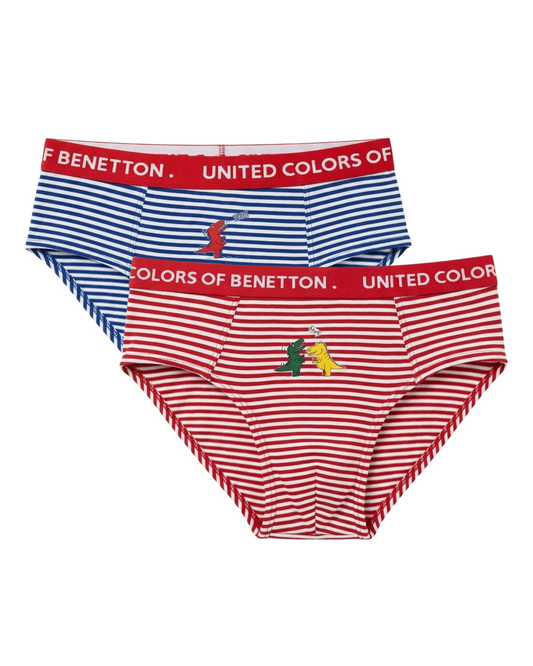 Benetton Boys Cotton Elastane Brief Pack of 3 23P3096ucb09i | 93% Cotton 7% Elastane Kids Underwear 901