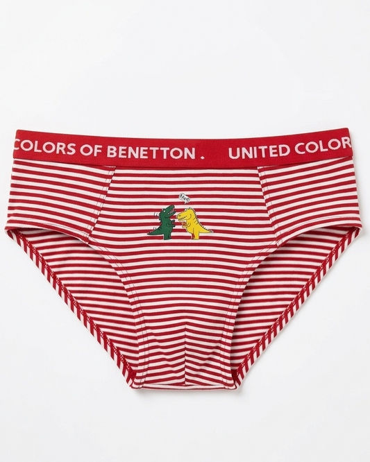 Benetton Boys Cotton Elastane Brief Pack of 3 23P3096ucb09i | 93% Cotton 7% Elastane Kids Underwear 901