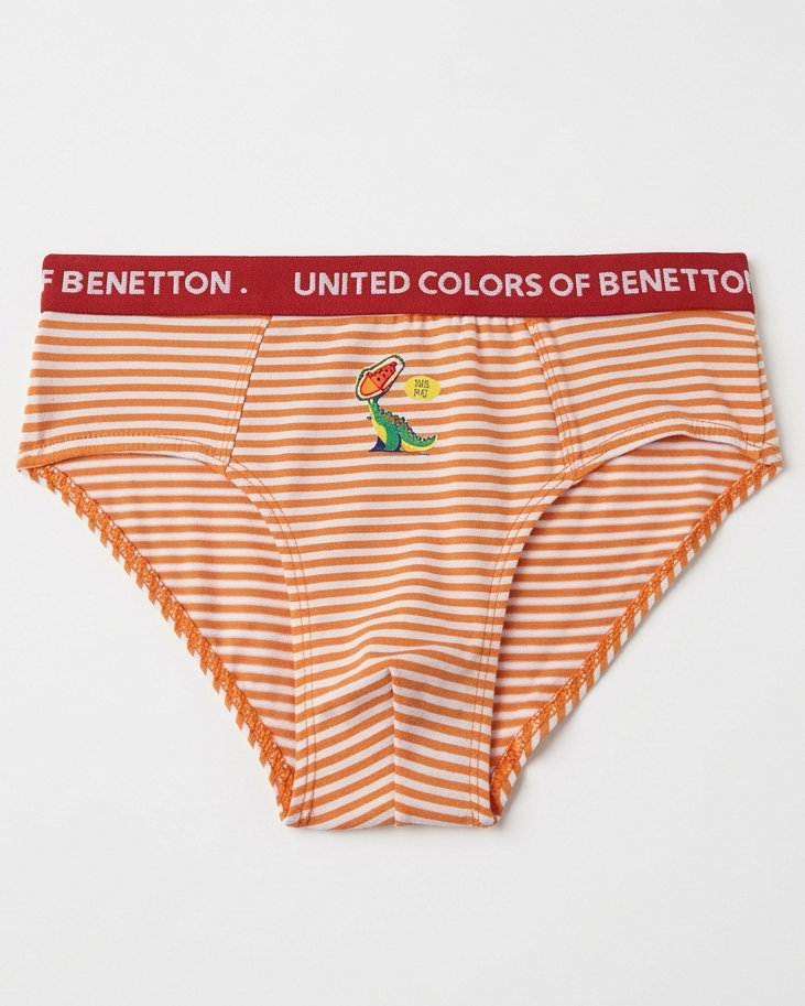 Benetton Boys Cotton Elastane Brief Pack of 3 23P3096ucb09i | 93% Cotton 7% Elastane Kids Underwear 902