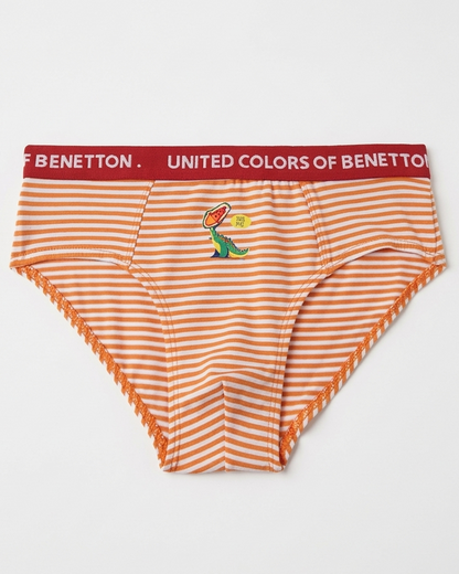Benetton Boys Cotton Elastane Brief Pack of 3 23P3096ucb09i | 93% Cotton 7% Elastane Kids Underwear 902