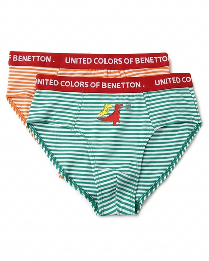 Benetton Boys Cotton Elastane Brief Pack of 3 23P3096ucb09i | 93% Cotton 7% Elastane Kids Underwear 902