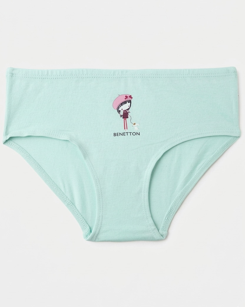 Benetton Girls Cotton Elastane Panty Pack 23P3096ucg02i | 93% Cotton 7% Elastane Kids Underwear 901