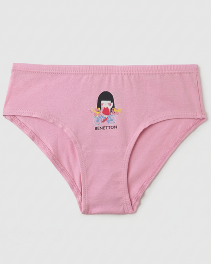 Benetton Girls Cotton Elastane Panty Pack 23P3096ucg02i | 93% Cotton 7% Elastane Kids Underwear 903