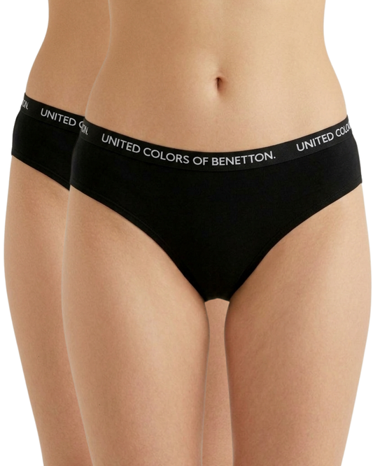 Benetton Women’s Cotton Elastane Hipster Panty Pack 23P3096ucw01i | 93% Cotton 7% Elastane 902