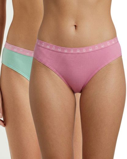 Benetton Women’s Cotton Elastane Bikini Panty Pack 23P3096ucw02i | 93% Cotton 7% Elastane 904