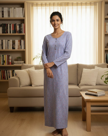 Vieviana Women’s Nighty | Soft Full-Length Nightwear | Comfortable Sleep Dress | EV18101