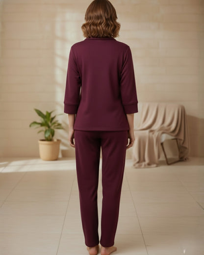Vieviana Women’s Front Open Nightwear | Full Sleeves Button-Down Nighty | EV5006