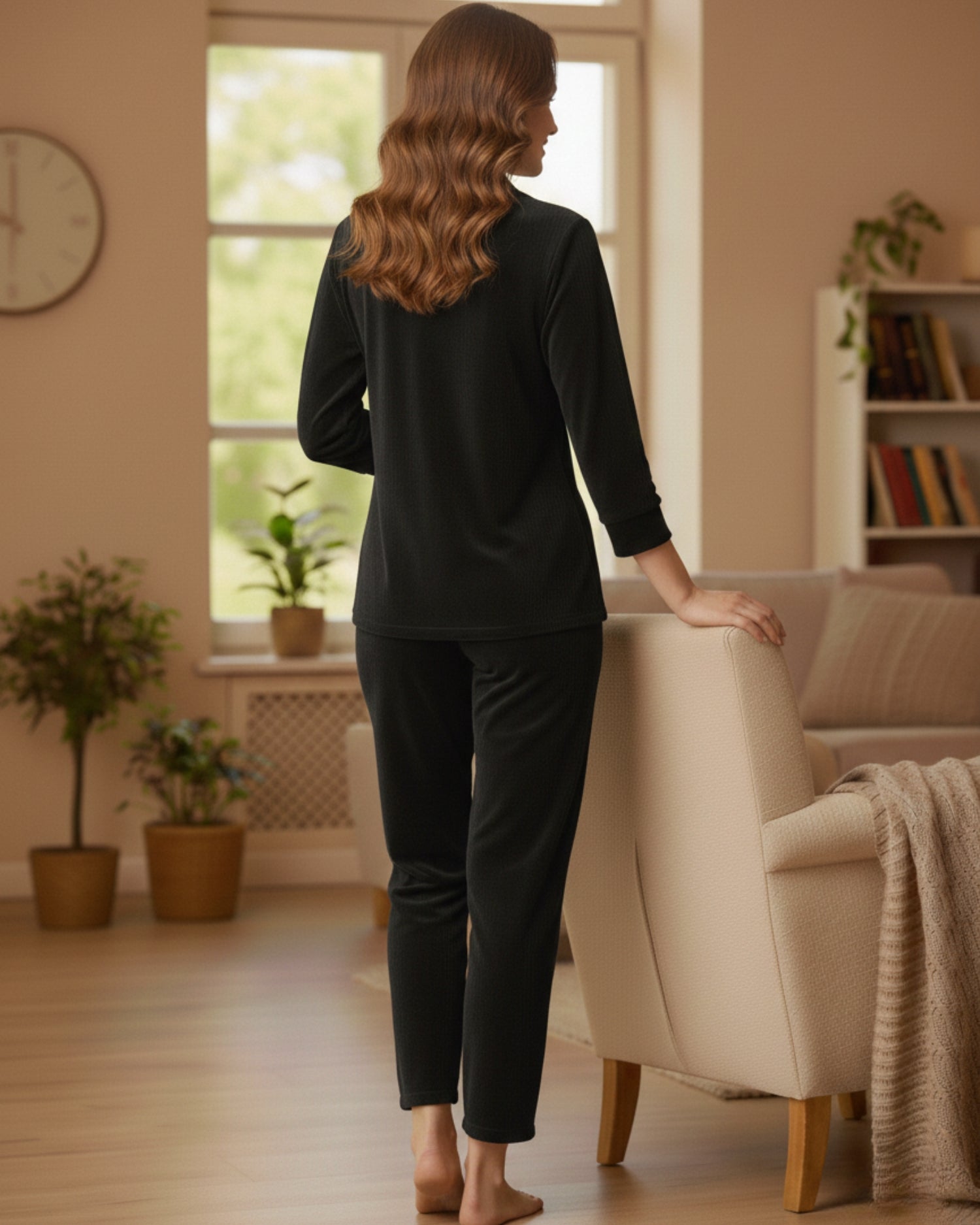Vieviana Front Open Full Sleeves Nightwear for Women | Soft Cotton Comfort Night Suit | EV5007 Onion Pink