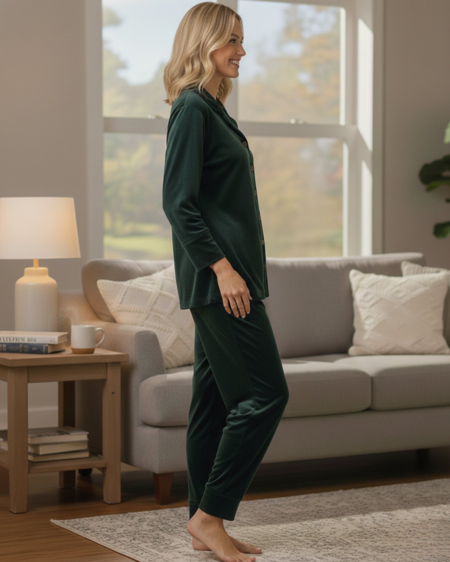 Vieviana Front Open Full Sleeves Nightwear for Women | Soft Cotton Comfort Night Suit | EV5007 Onion Pink