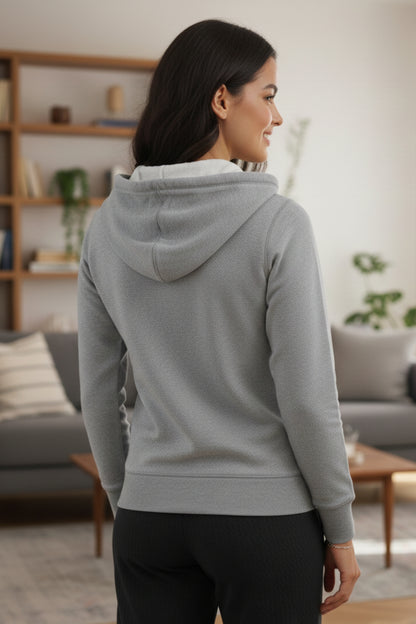 Vieviana Women’s Athleisure Jacket | Winter Zipper Jacket | Cozy Cotton Rich Outerwear | EV613 Grey