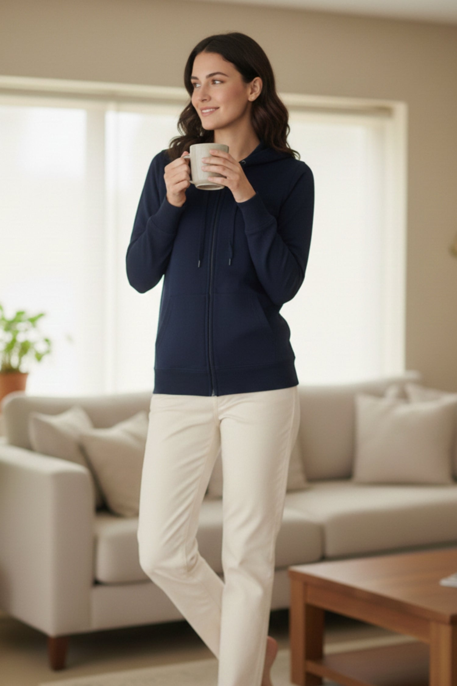 Vieviana Women’s Athleisure Jacket | Winter Zipper Jacket | Cozy Cotton Rich Outerwear | EV613 Grey
