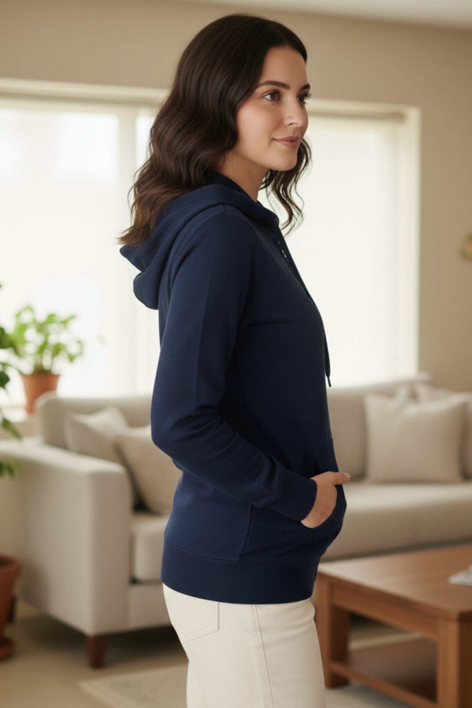Vieviana Women’s Athleisure Jacket | Winter Zipper Jacket | Cozy Cotton Rich Outerwear | EV613 Navy