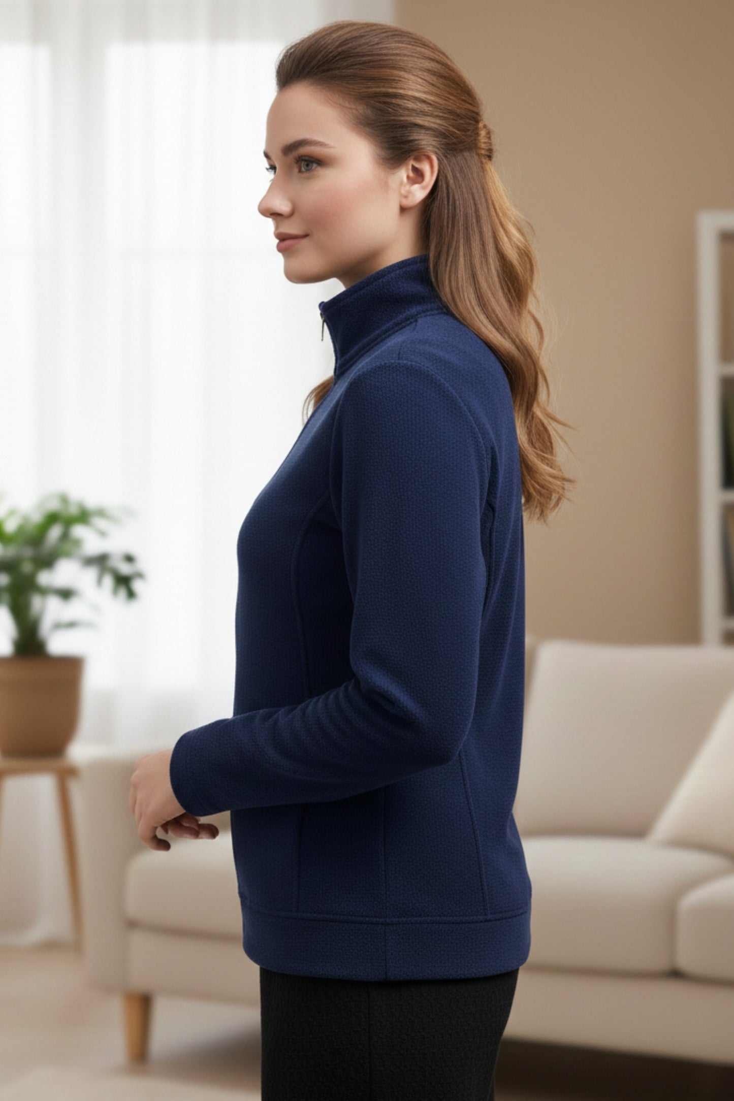 Vieviana Women’s Athleisure Jacket | Winter Zip-Up Jacket | Cotton Rich Warm Outerwear | EV614