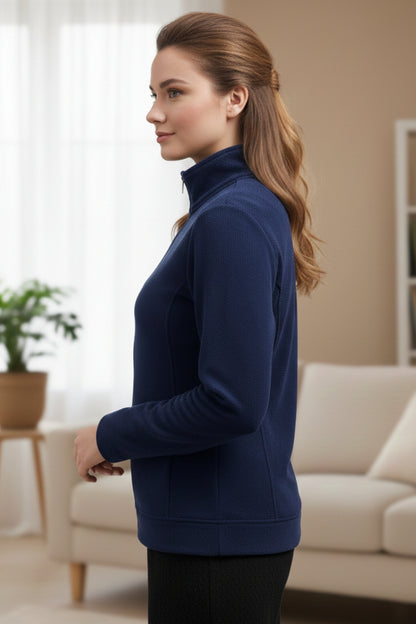 Vieviana Women’s Athleisure Jacket | Winter Zip-Up Jacket | Cotton Rich Warm Outerwear | EV614