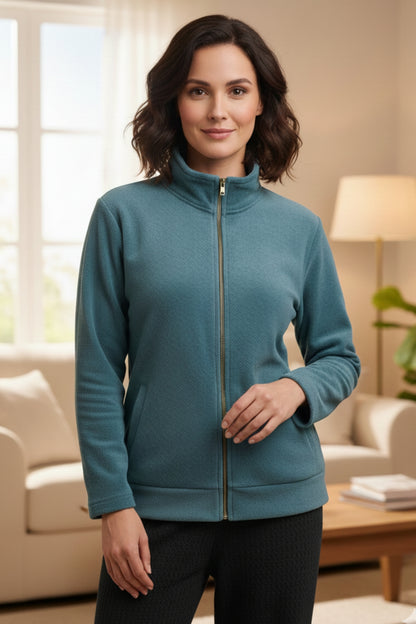 Vieviana Women’s Athleisure Jacket | Winter Zip-Up Jacket | Cotton Rich Warm Outerwear | EV614